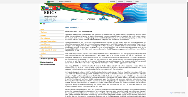 Security scan screenshot of https://www.ipea.gov.br/forumbrics/en/learn-about-brics.html