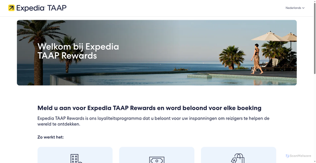 Security scan screenshot of https://expediataaprewards.nl