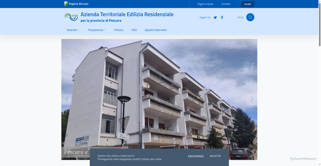 Security scan screenshot of https://www2.aterpescara.it/