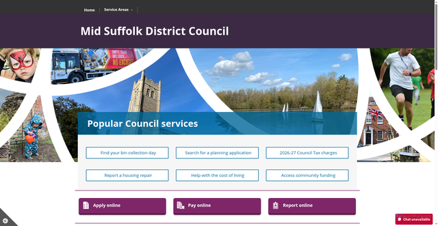 Security scan screenshot of http://www.midsuffolk.gov.uk