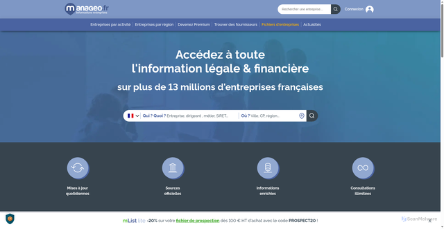 Security scan screenshot of https://manageo.fr