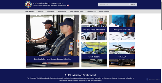 Security scan screenshot of https://www.alea.gov/