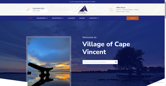 Security scan screenshot of https://villageofcapevincent.gov/