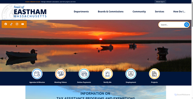 Security scan screenshot of https://eastham-ma.gov/