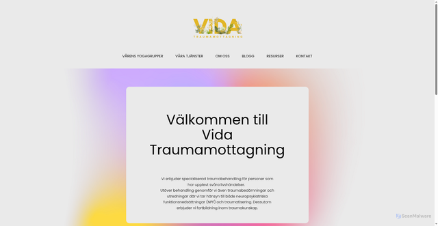 Security scan screenshot of https://vidatraumamottagning.se