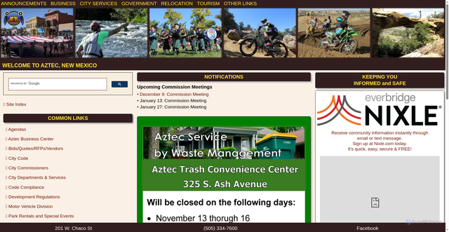 Security scan screenshot of https://aztecnm.gov/