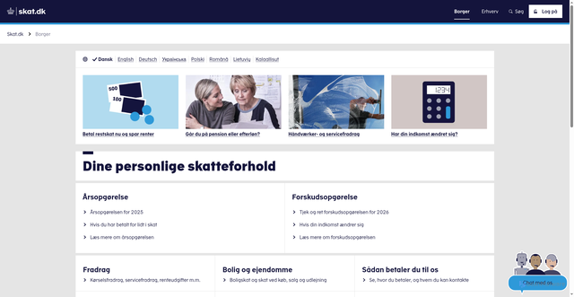 Security scan screenshot of https://skat.dk