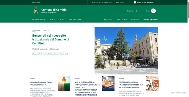 Security scan screenshot of https://www.comune.comitini.ag.it