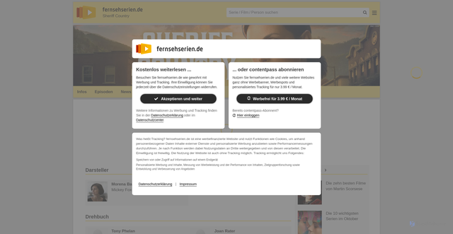 Security scan screenshot of https://www.fernsehserien.de/sheriff-country/cast-crew