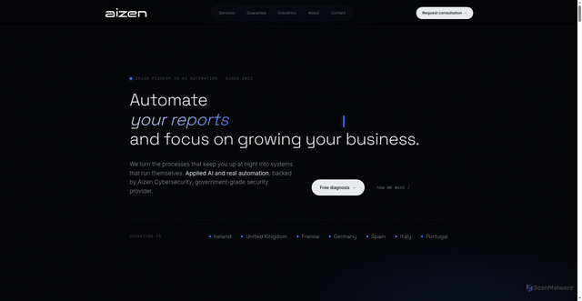 Security scan screenshot of https://aizen-ai.pages.dev/en/index.html
