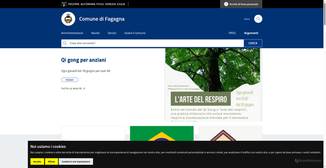 Security scan screenshot of https://www.comune.fagagna.ud.it