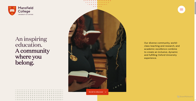 Security scan screenshot of https://www.mansfield.ox.ac.uk/