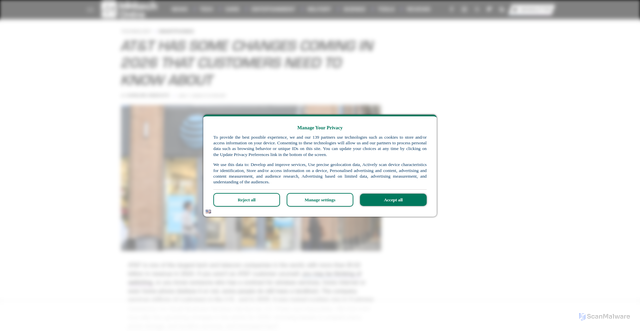 Security scan screenshot of https://mmtechonline.com/2070444/att-changes-2026-every-customer-needs-know-about/