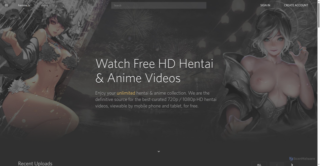 Security scan screenshot of https://hanime.tv