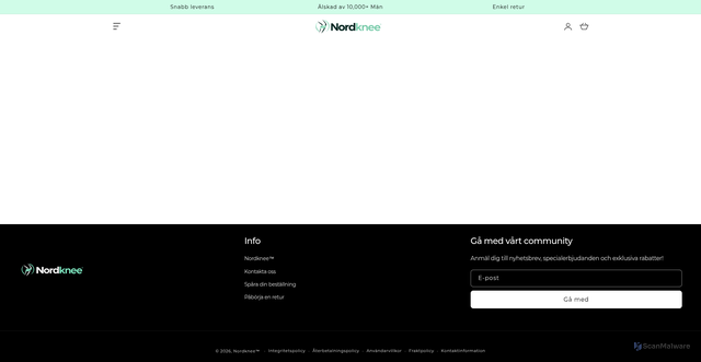 Security scan screenshot of https://nordknee.se