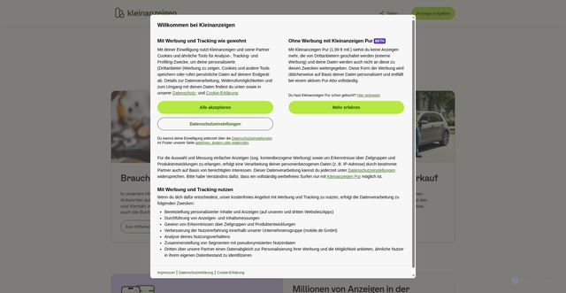 Security scan screenshot of https://themen.kleinanzeigen.de