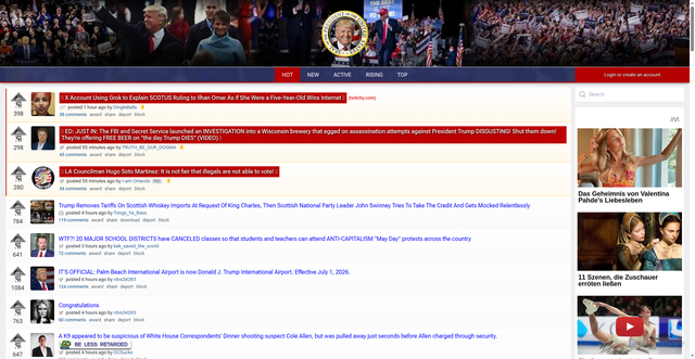 Security scan screenshot of https://patriots.win