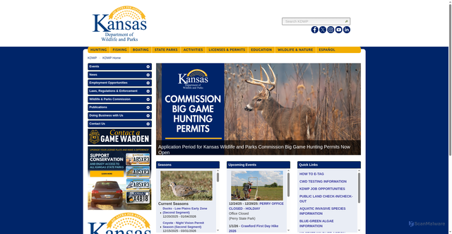 Security scan screenshot of https://ksoutdoors.gov/