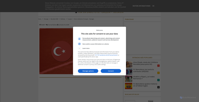 Security scan screenshot of https://www.nuevofutbol.com/2025/10/ver-en-directo-el-turquia-georgia.html