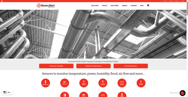 Security scan screenshot of https://roomalert.com