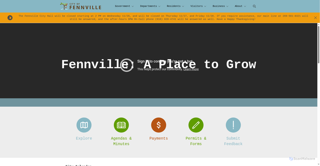 Security scan screenshot of https://fennville.gov/