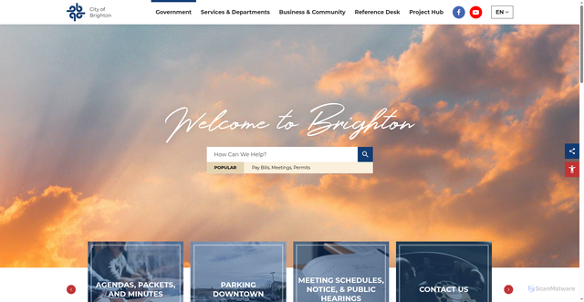 Security scan screenshot of https://brightoncitymi.gov/