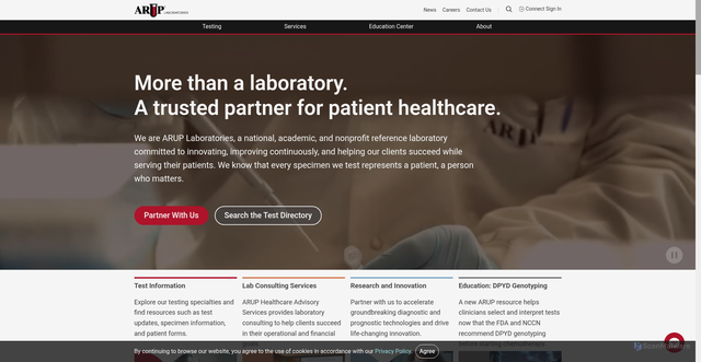 Security scan screenshot of https://go.aruplab.com