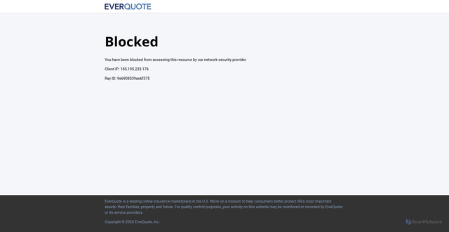 Security scan screenshot of https://ads.everquote.com