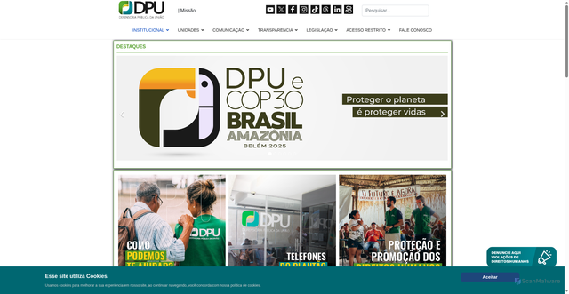 Security scan screenshot of https://www.dpu.def.br/