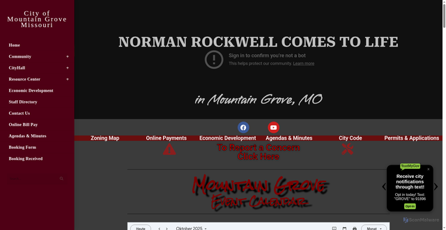 Security scan screenshot of https://mountaingrovemo.gov/
