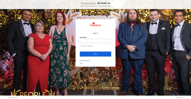 Security scan screenshot of https://homeserve.service-now.com