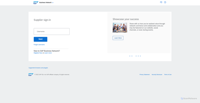 Security scan screenshot of https://supplier.ariba.com