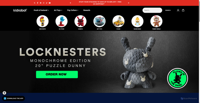 Security scan screenshot of https://kidrobot.com