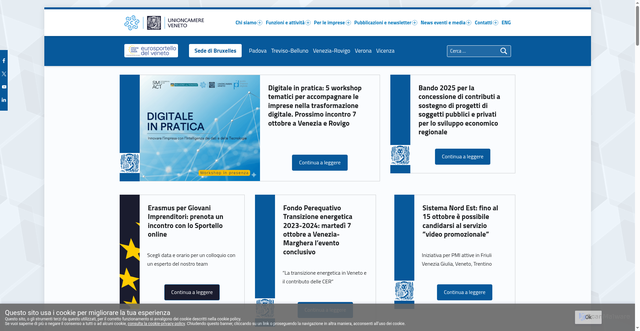 Security scan screenshot of https://www.unioncamereveneto.it/