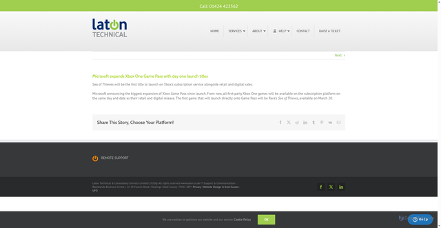 Security scan screenshot of https://www.laton.co.uk/microsoft-expands-xbox-one-game-pass-with-day-one-launch-titles/