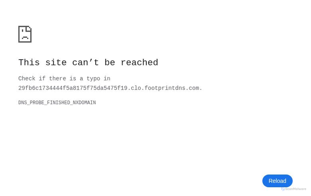 Security scan screenshot of https://29fb6c1734444f5a8175f75da5475f19.clo.footprintdns.com/