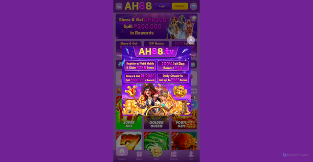 Security scan screenshot of https://ah88.tv/