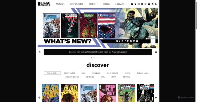 Security scan screenshot of https://imagecomics.com