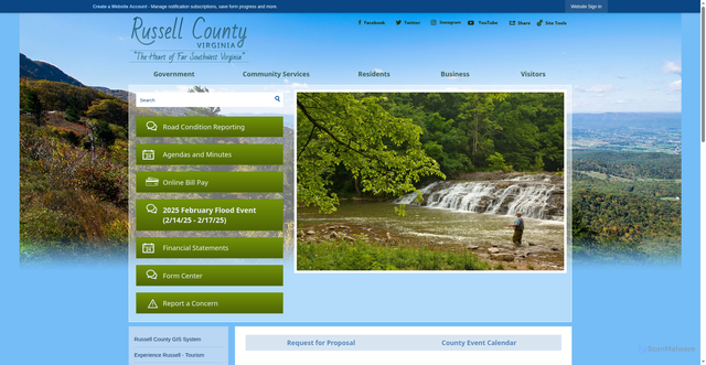 Security scan screenshot of https://russellcountyva.gov/