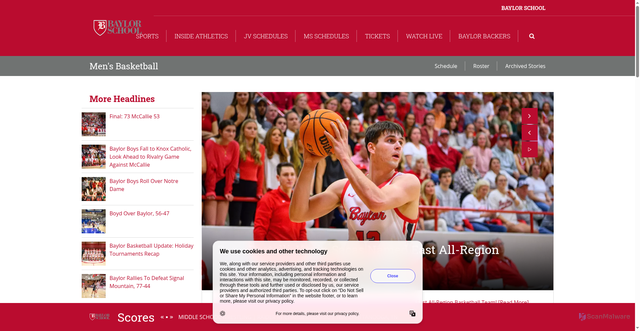 Security scan screenshot of https://baylorschoolsports.org/sports/mens-basketball