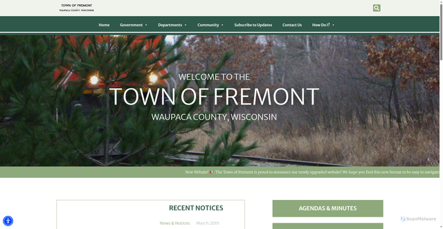Security scan screenshot of https://townfremontwi.gov/