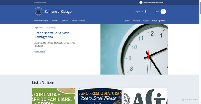 Security scan screenshot of https://www.comune.cislago.va.it