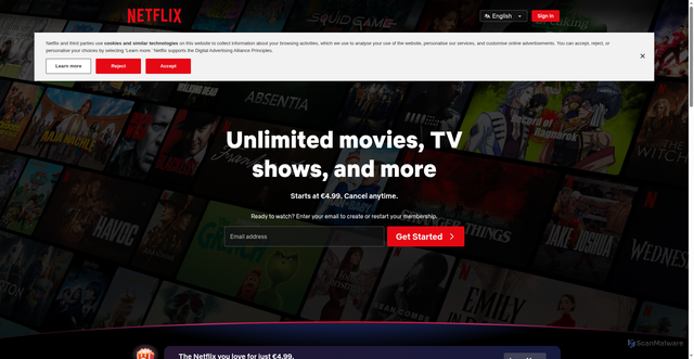 Security scan screenshot of https://www.netflix.com/de-en/