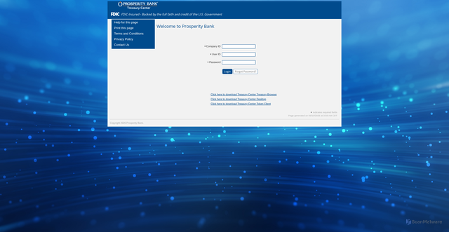 Security scan screenshot of https://prosperity.olbanking.com