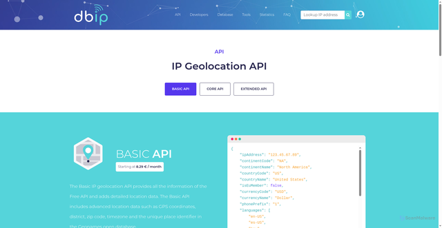 Security scan screenshot of https://api.db-ip.com