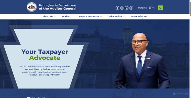 Security scan screenshot of https://www.paauditor.gov/