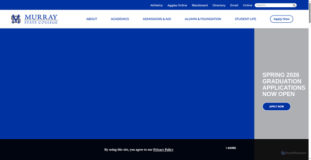 Security scan screenshot of https://www.mscok.edu/