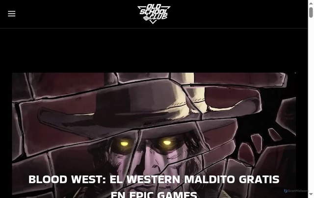 Security scan screenshot of https://oldschoolclub.gg/blood-west-el-western-maldito-gratis-en-epic-games/