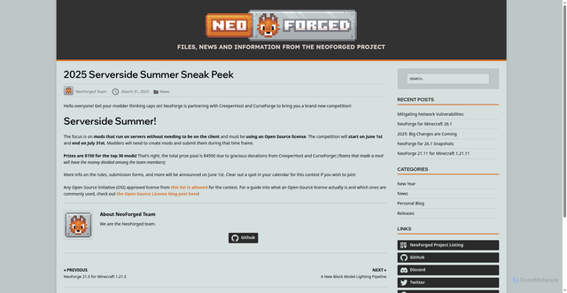 Security scan screenshot of https://websites-eob.pages.dev/news/2025serversidesummersneakpeak/
