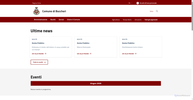 Security scan screenshot of https://www.comunedibuccheri.it